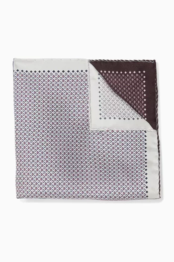 Four Side Pocket Square in Micro Twill Silk