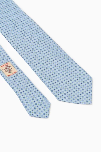 Geometric Printed Tie in Silk