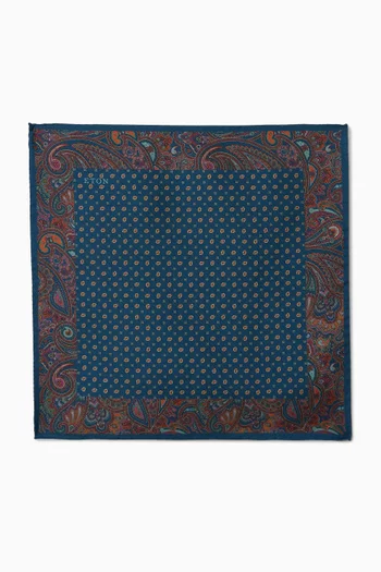 Micro Paisley Pocket Square in Silk
