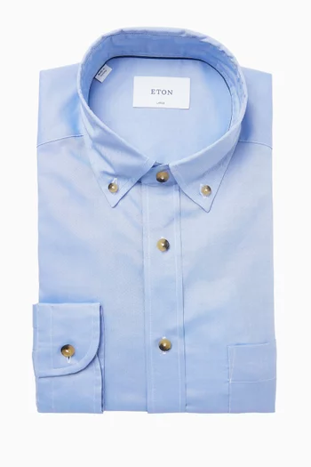 Solid Signature Oxford Shirt in Cotton