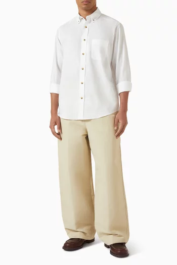 Solid Signature Oxford Shirt in Cotton