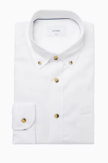 Solid Signature Oxford Shirt in Cotton