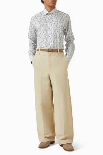 Floral-print Shirt in Cotton-twill