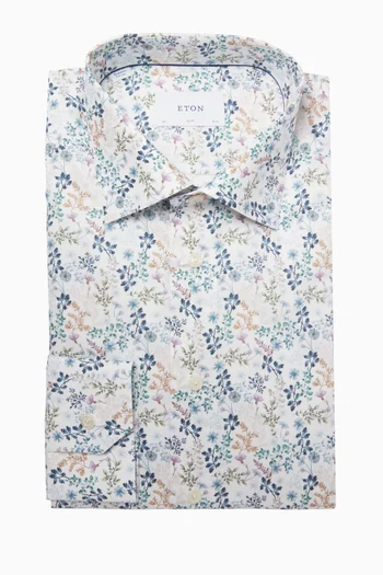 Floral-print Shirt in Cotton-twill