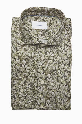 Floral-print Shirt in Cotton-twill