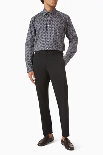 Geometric-print Shirt in Cotton-twill