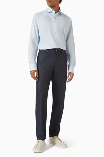 Solid Shirt in Cotton-twill