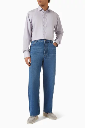 Solid Shirt in Cotton-twill