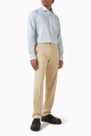 Striped Melange Shirt in Cotton-twill