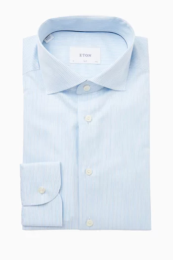 Striped Melange Shirt in Cotton-twill