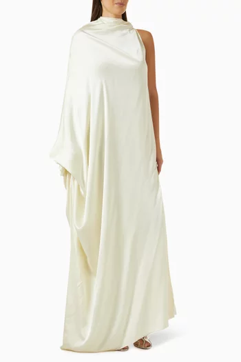 Alice One-shoulder Dress in Silk Satin