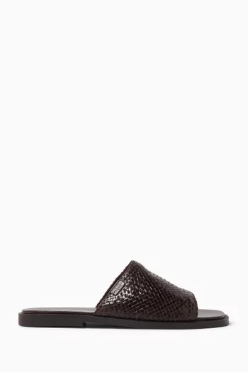 Woven Sandals in Leather