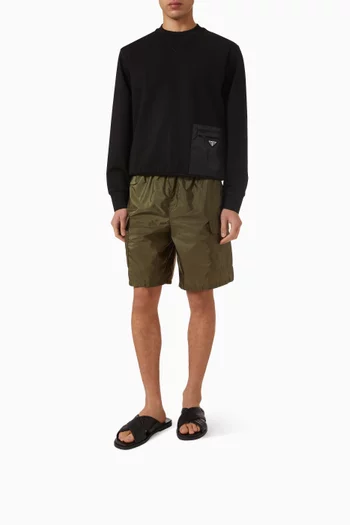 Crisscross Slides in Woven Leather