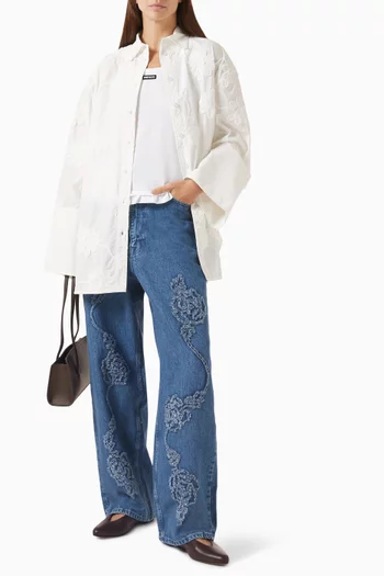 Oversized Floral Overshirt in Organic Cotton