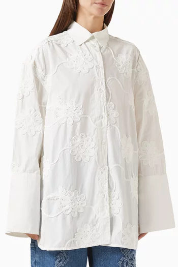 Oversized Floral Overshirt in Organic Cotton