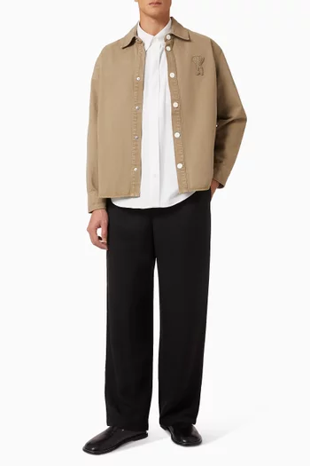 Ami De Coeur Embroidered Boxy Shirt in Cotton