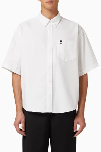 Ami De Coeur Embroidered Boxy Shirt in Cotton
