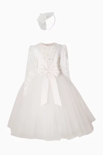 Bow Embellished Dress in Tulle