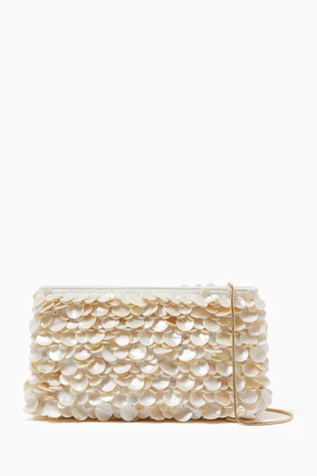 Reese Natural Shell Beaded Clutch