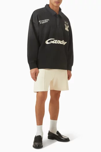 Football Polo Sweatshirt in Cotton