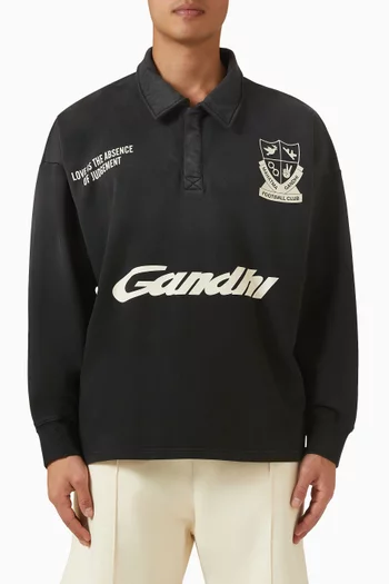 Football Polo Sweatshirt in Cotton