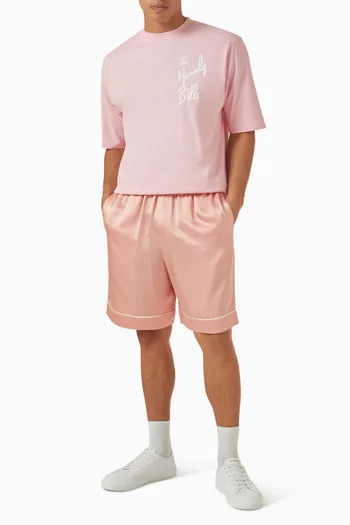 Piped Shorts in Silk