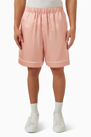 Piped Shorts in Silk