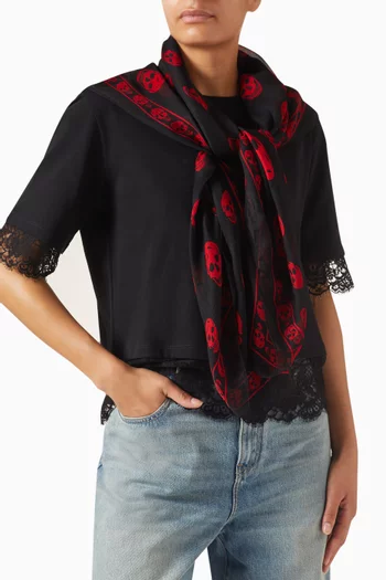 Classic Skull Scarf in Silk
