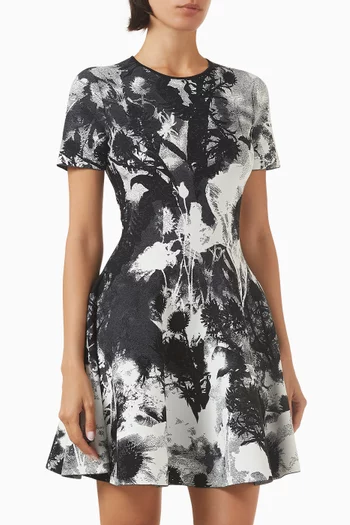 Floral Jacquard Mini Dress