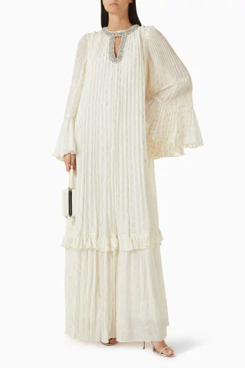 Diamanté-trim Dress in Chiffon
