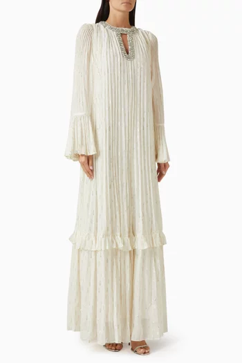 Diamanté-trim Dress in Chiffon