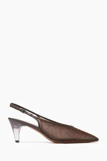 Crystal 75 Slingback Pumps in Mesh