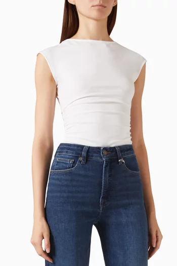 Open-back Bodysuit in Cotton Blend