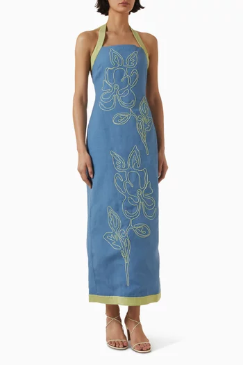 Mirabelle Maxi Dress in Linen-blend
