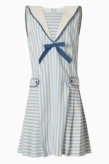 Regency Striped Mariner Collar Dress in Cotton