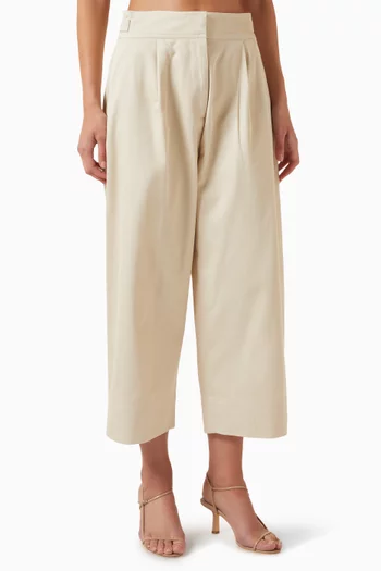 Cropped Balloon Pants in Cotton