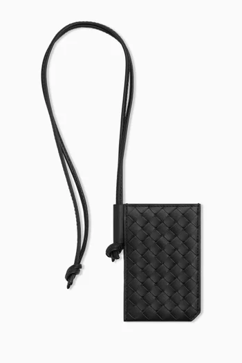 Badge Holder in Intrecciato Piccolo Leather
