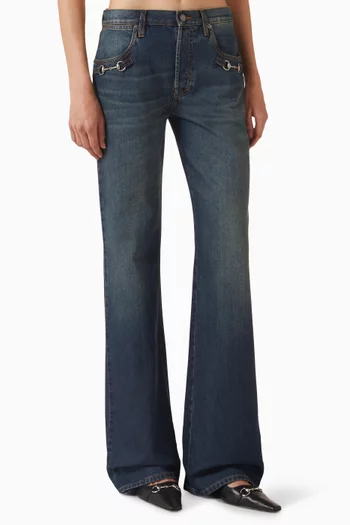 Horsebit Jeans in Cotton Denim