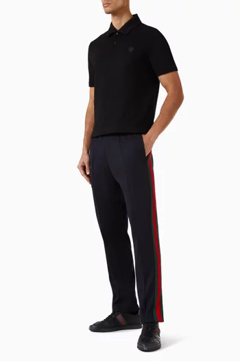Embroidered Polo Shirt in Cotton Pique