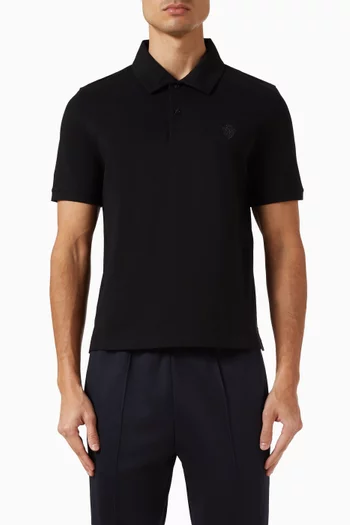 Embroidered Polo Shirt in Cotton Pique