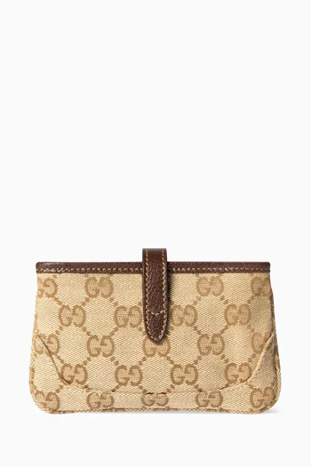 Jackie Zip Key Pouch in GG Canvas