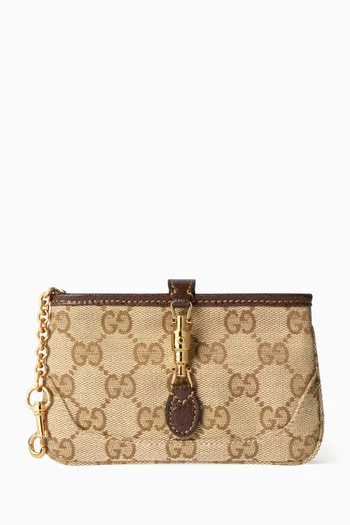Jackie Zip Key Pouch in GG Canvas
