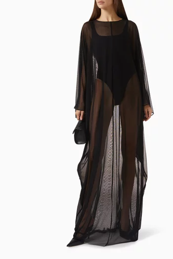 Sheer Oversized Kaftan in Mesh