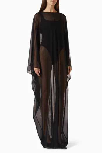 Sheer Oversized Kaftan in Mesh