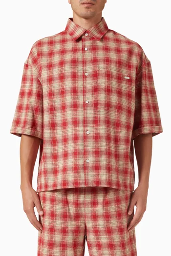 Plaid Cropped Shirt in Cotton