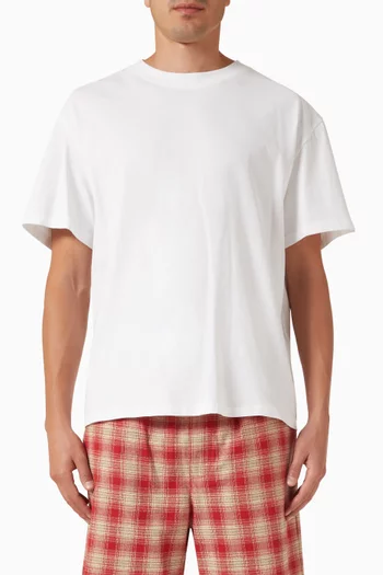 Patched Boxy T-shirt in Cotton