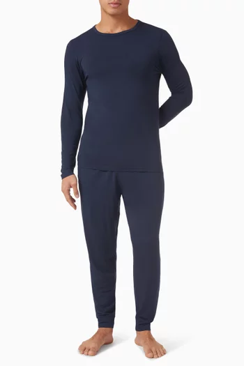 Long Sleeve Crew Neck T-shirt in Stretch Modal