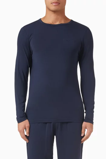 Long Sleeve Crew Neck T-shirt in Stretch Modal