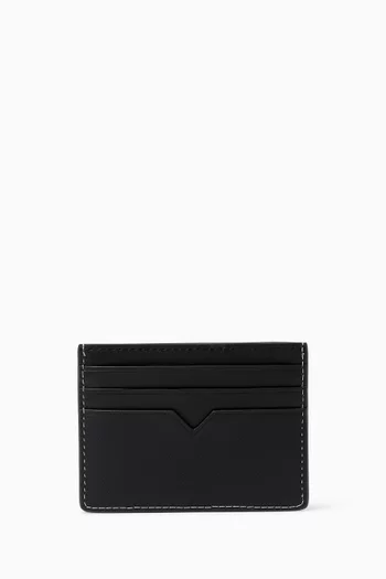 Logo Credit Card Holder in Saffiano Leather