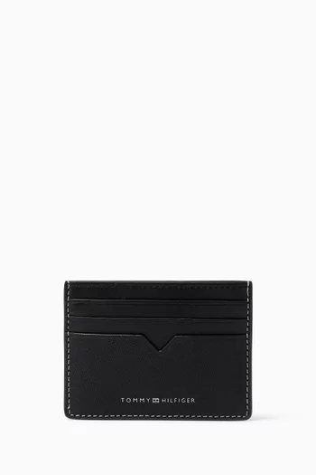 Logo Credit Card Holder in Saffiano Leather